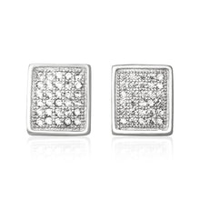 Load image into Gallery viewer, Square Micropavé Cubic Zirconia Earrings