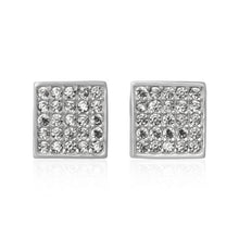 Load image into Gallery viewer, Pavé Square Cubic Zirconia Earrings