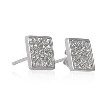 Load image into Gallery viewer, Pavé Square Cubic Zirconia Earrings