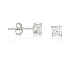 Load image into Gallery viewer, Round Brilliant Cut Basket Setting CZ Stud Earrings