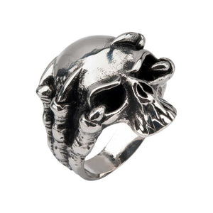 Sovereign Steel Black Oxidized Skull Ring