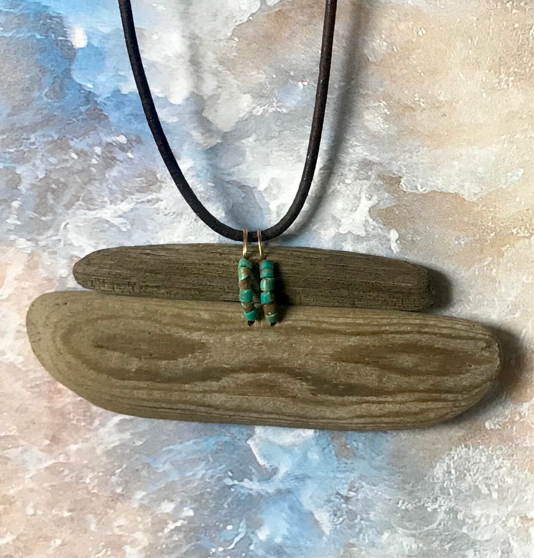 Double Driftwood and Turquoise Necklace