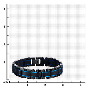 Black Plated, Blue Plated and Solid Carbon Fiber Center Link Bracelet