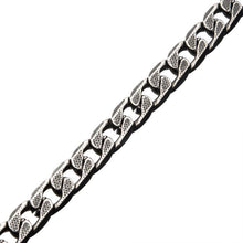 Load image into Gallery viewer, Stainless Steel with Antiqued Finish Diamond Cut Link and Chain Bracelet