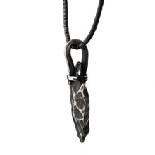 Load image into Gallery viewer, Gun Metal with Antiqued Finish Hammered Arrowhead Pendant with Chain