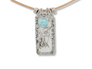 Larimar and Sterling Silver Pendant Necklace