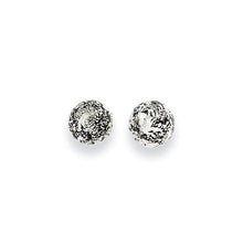 Load image into Gallery viewer, Sterling Silver Rhodium-Plated Black And Silver Color Murano Glass Earrings
