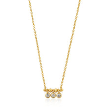 Load image into Gallery viewer, Gold Shimmer Triple Stud Necklace
