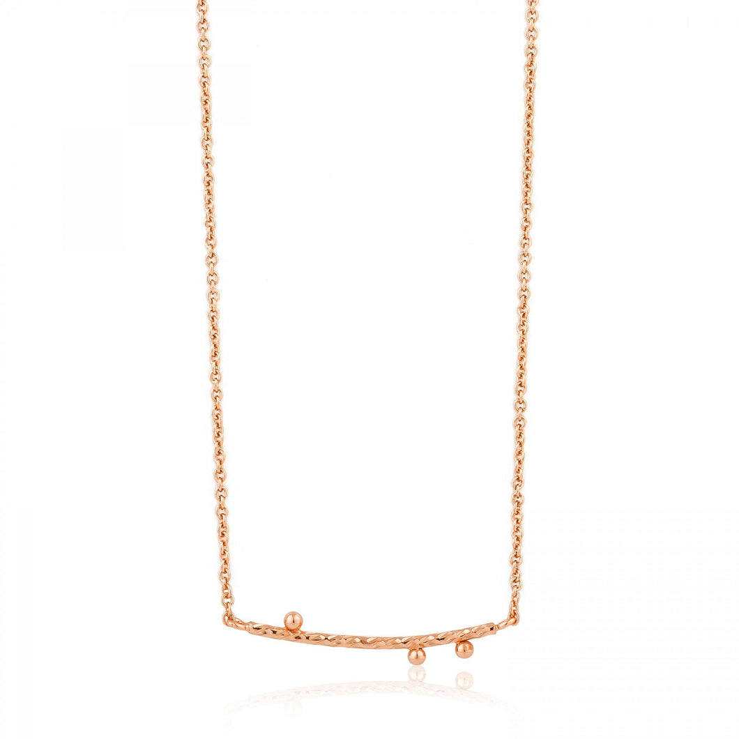 Rose Gold Texture Solid Bar Necklace