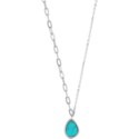 Silver Tidal Turquoise Mixed Link Necklace