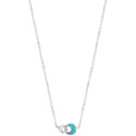 Silver Tidal Turquoise Crescent Link Necklace