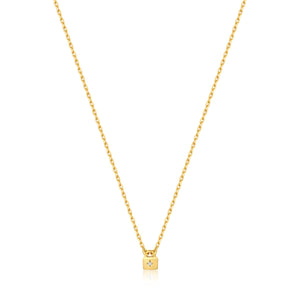 Gold Padlock Necklace