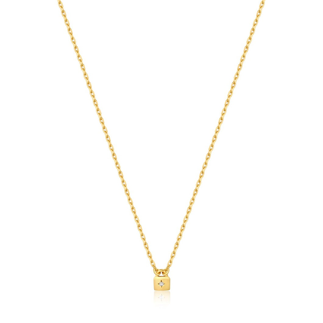 Gold Padlock Necklace