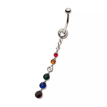 Load image into Gallery viewer, Bezel Set Multicolor CZ Dangle for Navel