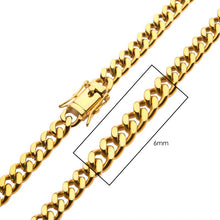 Load image into Gallery viewer, 6mm 18K Gold Plated Miami Cuban Chain