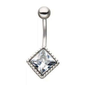 Sideways Square Shaped CZ for Navel