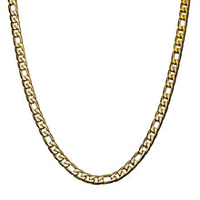 Load image into Gallery viewer, Stainless Steel &amp; Gold IP 7mm Speckled Figaro Chain Necklace