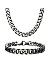 Load image into Gallery viewer, 8mm Black Plated Curb Chain Set