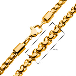 4mm 18K Gold Plated Bold Box Chain