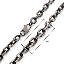 Load image into Gallery viewer, 7mm Oxidized Steel Knife Edge Link Chain