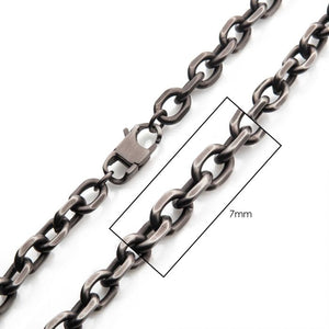 7mm Oxidized Steel Knife Edge Link Chain