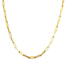 Load image into Gallery viewer, Gold IP Steel Paperclip Link Chain Necklace