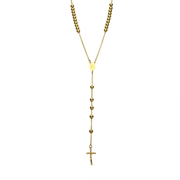 Gold Plated Rosary Chain Necklace