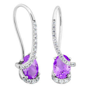 Amethyst and White Topaz Earrings