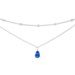 Sterling Silver Necklace with Created Blue Sapphire and White Topaz