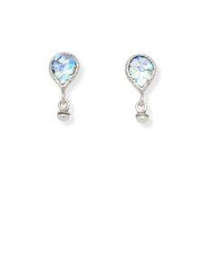 Sterling Silver Roman Glass and Pearl Earring