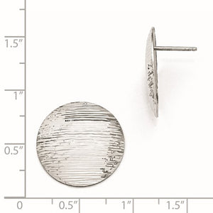Leslie's SS Radiant Essence Rhodium-Plated Diamond-Cut Earrings