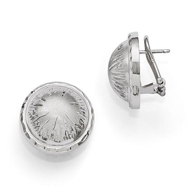 Leslie's SS Radiant Essence Rhodium-Plated Brushed And D/C Earrings