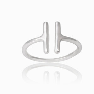 Sterling Silver Parallel Bars Ring