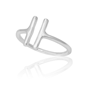 Sterling Silver Parallel Bars Ring