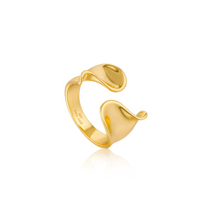 Gold Twist Wide Adjustable Ring