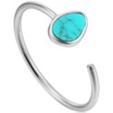 Silver Tidal Turquoise Adjustable Ring