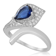 Load image into Gallery viewer, Pear Shape Micropavé Cubic Zirconia Ring