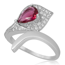 Load image into Gallery viewer, Pear Shape Micropavé Cubic Zirconia Ring