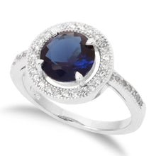 Load image into Gallery viewer, Round Brilliant Cut Halo CZ Ring