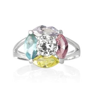 Marquise Cut Flower CZ Ring