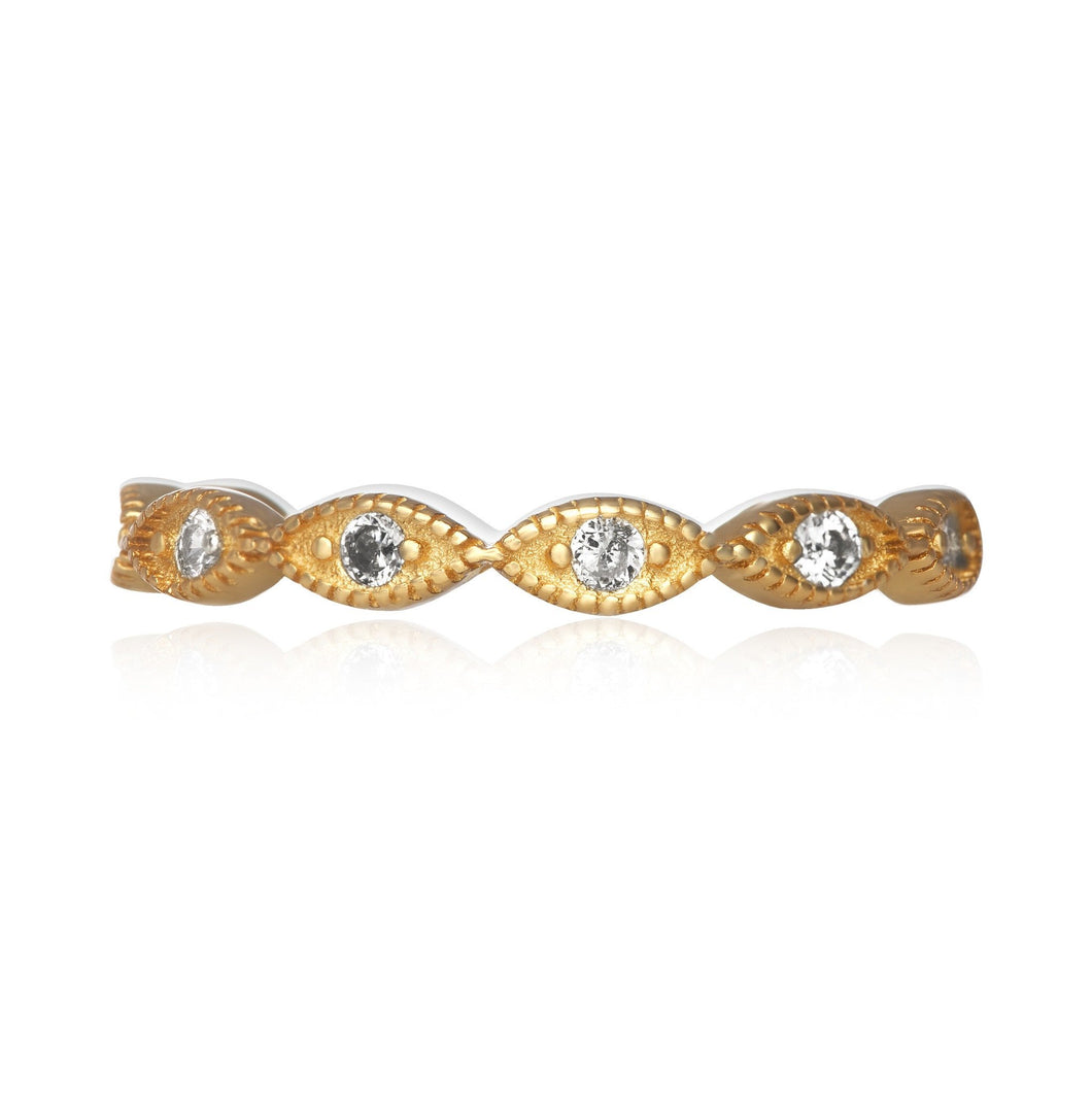 Milgrain Marquise Cubic Zirconia Eternity Ring