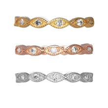 Load image into Gallery viewer, Milgrain Marquise Cubic Zirconia Eternity Ring