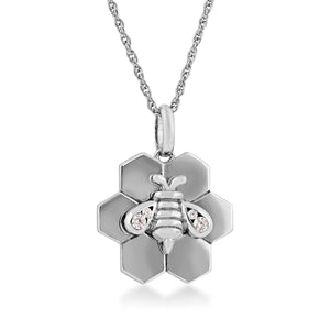 Bee and Honeycomb CZ Necklace