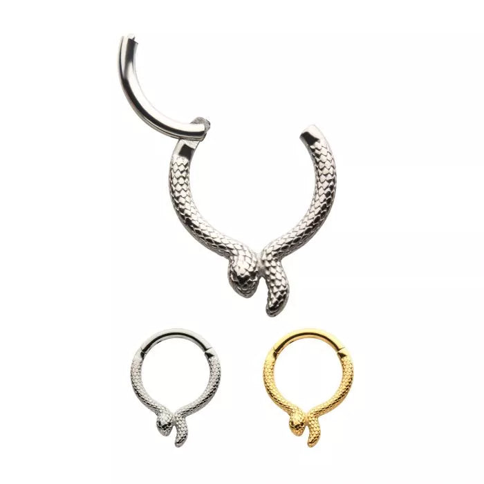 Steel with Front Facing Snake Design Hinged Segment Clicker – Squirrel ...