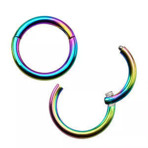Rainbow Titanium PVD Hinged Segment Rings