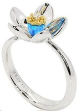 Load image into Gallery viewer, Sterling Silver Plumeria with Diamond and 14ky Accents Ring