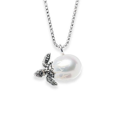 Small Sterling Silver Turtle in Freshwater Pearl
