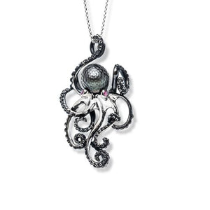 Sterling Silver Octopus with Tahitian Pearl