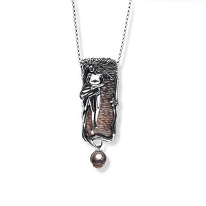 Sterling Silver Aphrodite with Pearl Necklace