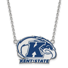 Load image into Gallery viewer, SS Rh-P Kent State University Large Enamel Pendant With Necklace